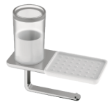 LIV toilet paper holder with hygiene box and soap dish - Sanitary accessories